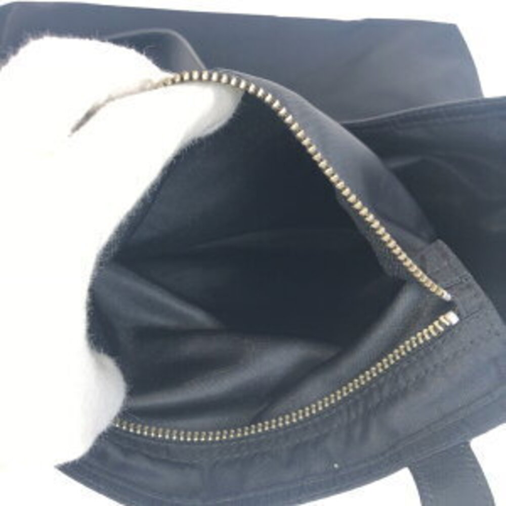 Prada nylon bag Tessuto black leather tote logo plate Saffiano triangular - Picture 10 of 10